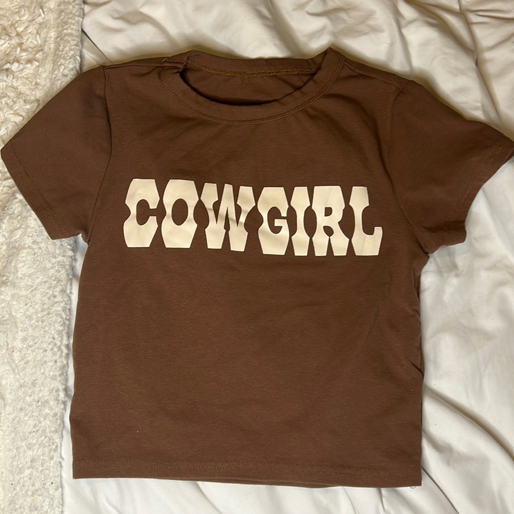 NWOT Brown Cowgirl Graphic Tee